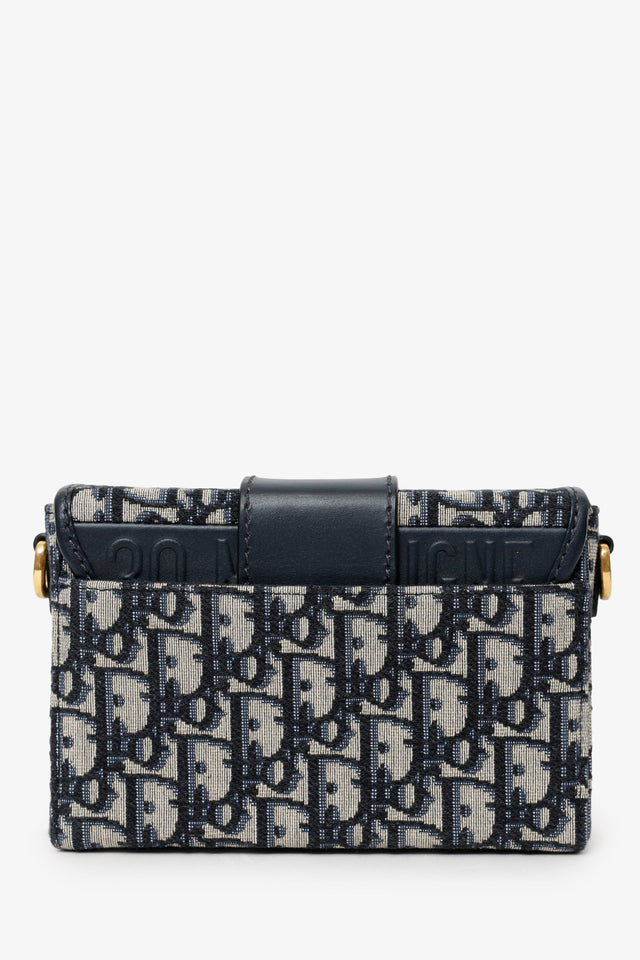 Christian Dior Navy Oblique Montaigne 30 Box Bag