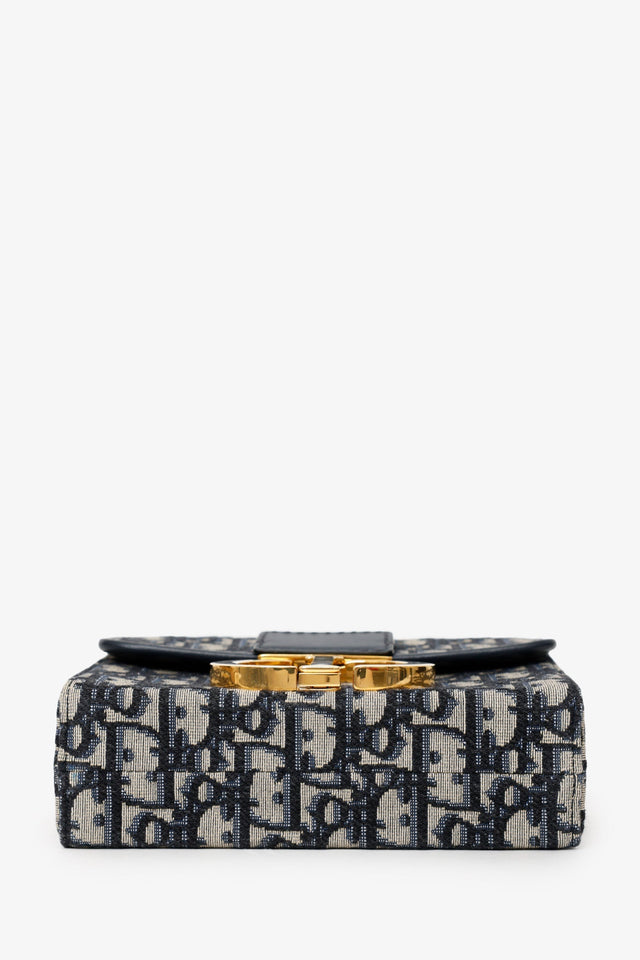 Christian Dior Navy Oblique Montaigne 30 Box Bag