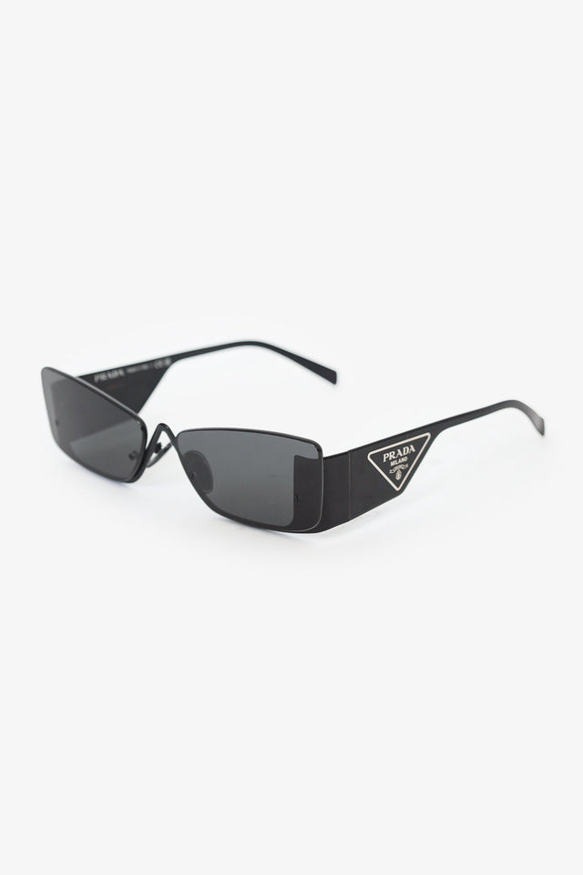 Prada Black SPR 59Z Runaway Shield Sunglasses
