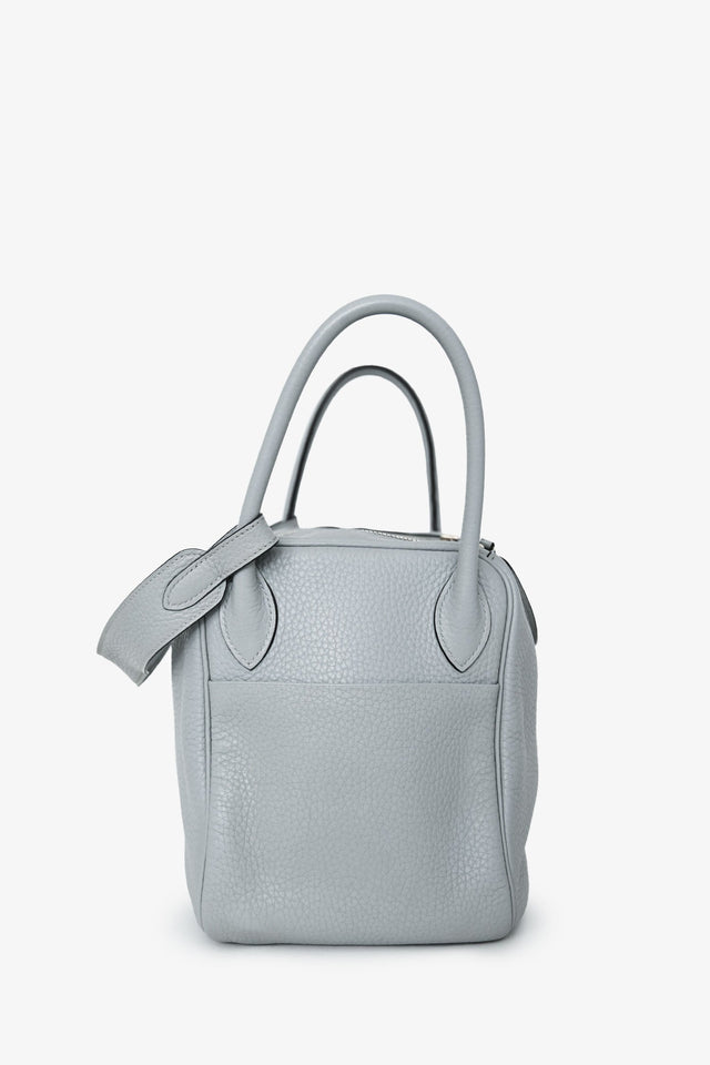 Hermes 2015 Light Grey Clemence Leather Lindy 30