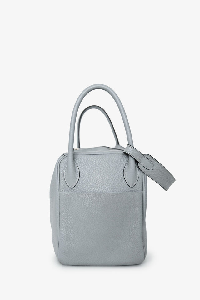 Hermes 2015 Light Grey Clemence Leather Lindy 30
