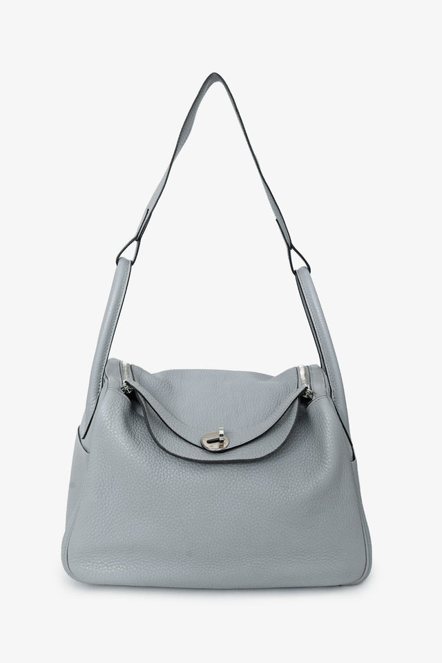 Hermes 2015 Light Grey Clemence Leather Lindy 30