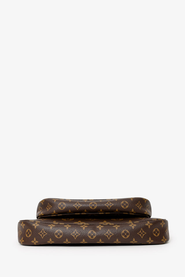 Louis Vuitton 2019 Monogram Multi Pochette Accessoires With Green Canvas Strap