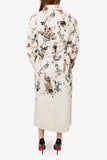 Hermes Vintage White Printed Jacket With Midi Skirt Set Size 40