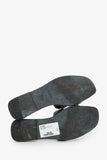 Hermes Black Leater Studded Oran Sandals Size 38