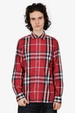Burberry Red Cotton Button Down Shirt Size L Mens