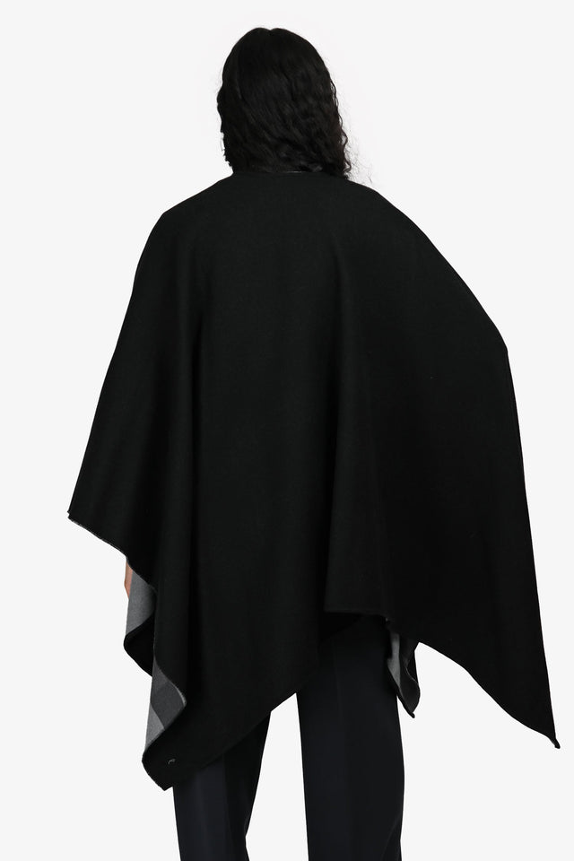 Burberry Black/Grey House Check Wool Shawl