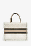 Christian Dior 2023 Ecru Cannage Shearling Taupe Canvas Medium Book Tote