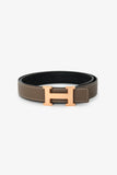 Hermes 2021 Étoupe/Noir Leather Mini Constance Reversible Belt 24mm Size 70