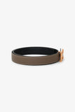Hermes 2021 Étoupe/Noir Leather Mini Constance Reversible Belt 24mm Size 70