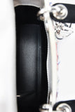 Christian Dior 2014 Cream Satin Multi Sequin Mini Lady Dior Top Handle with Strap