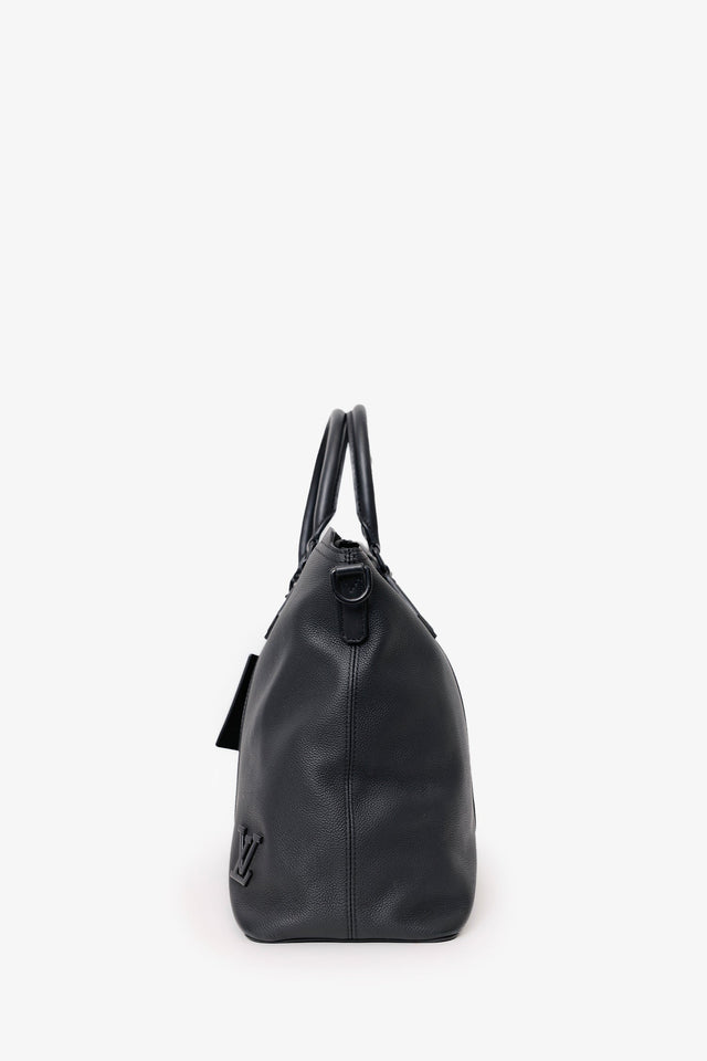 Louis Vuitton Black Grained Calfskin Aerogram LV Lock It Tote Bag With Strap