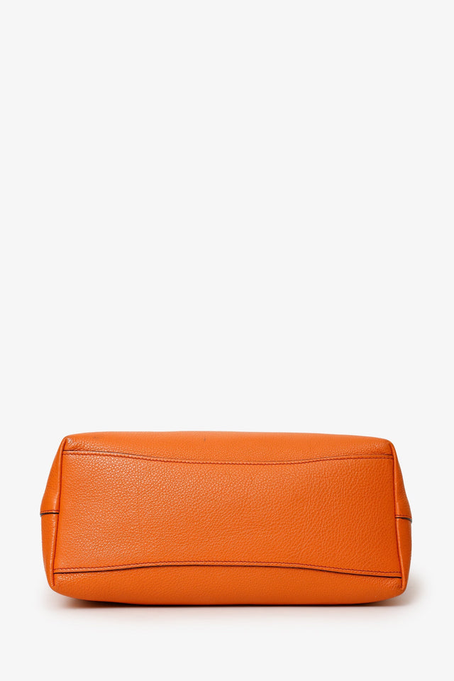 Prada Orange Leather Vitello Daino Tote Bag