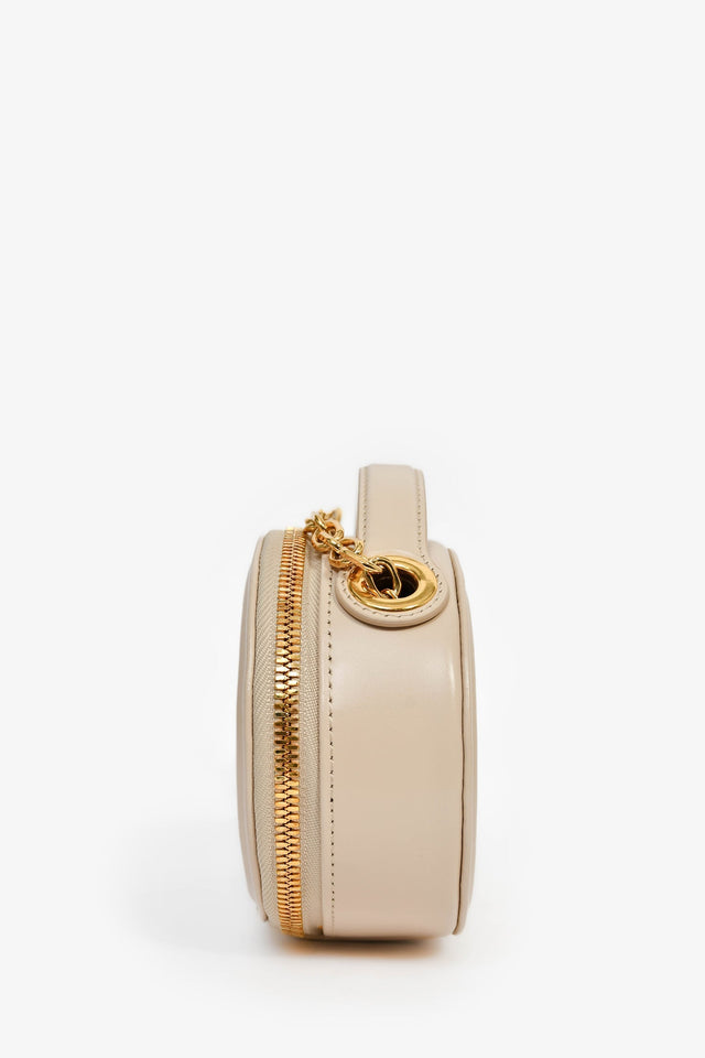Christian Dior 2023 Beige Leather Oval Camera Crossbody Bag