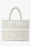 Christian Dior 2022 Metallic & White Canvas Medium Book Tote