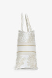 Christian Dior 2022 Metallic & White Canvas Medium Book Tote