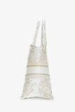 Christian Dior 2022 Metallic & White Canvas Medium Book Tote