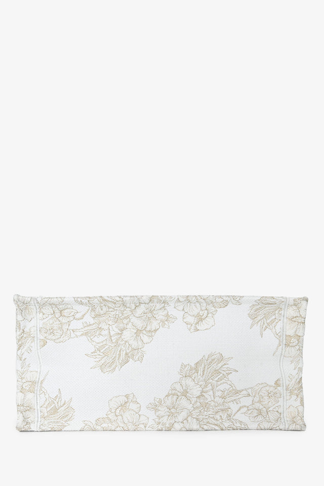 Christian Dior 2022 Metallic & White Canvas Medium Book Tote