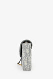 Christian Dior 2023 Grey Oblique Canvas Medium Saddle Pouch With Chain