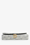 Christian Dior 2023 Grey Oblique Canvas Medium Saddle Pouch With Chain
