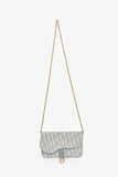 Christian Dior 2023 Grey Oblique Canvas Medium Saddle Pouch With Chain