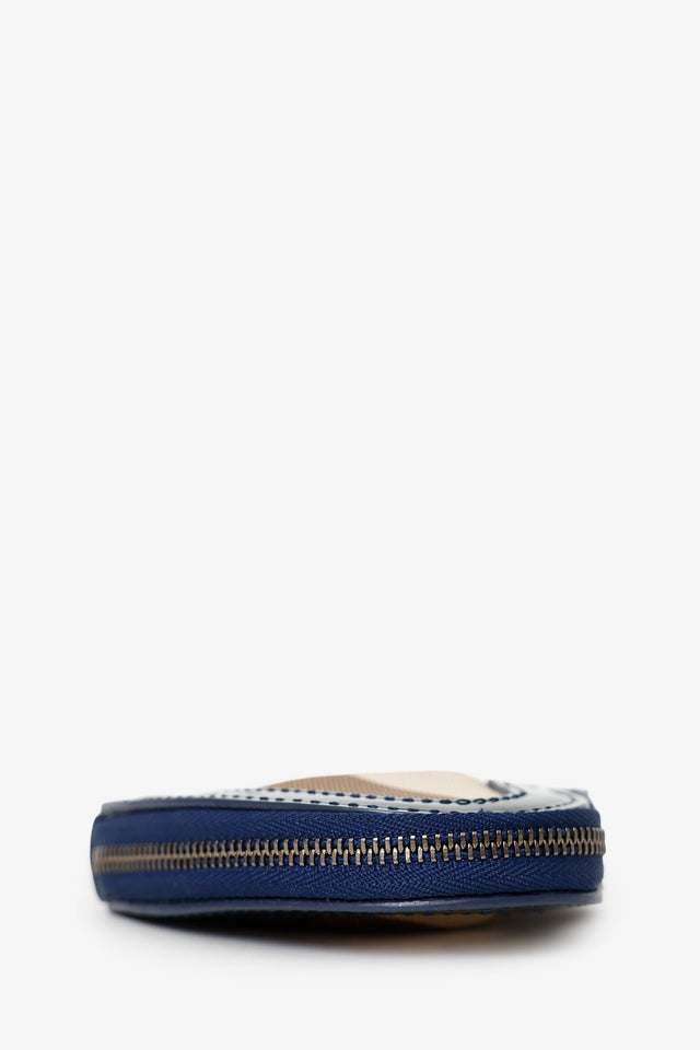 Burberry Black/Beige Patent/Canvas Nova Check Heart Coin Pouch