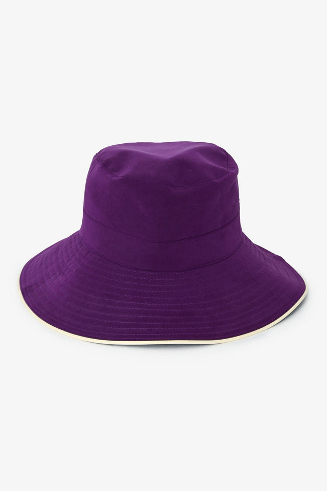 Hermes Purple Suede Leather Brim Hat Size 57
