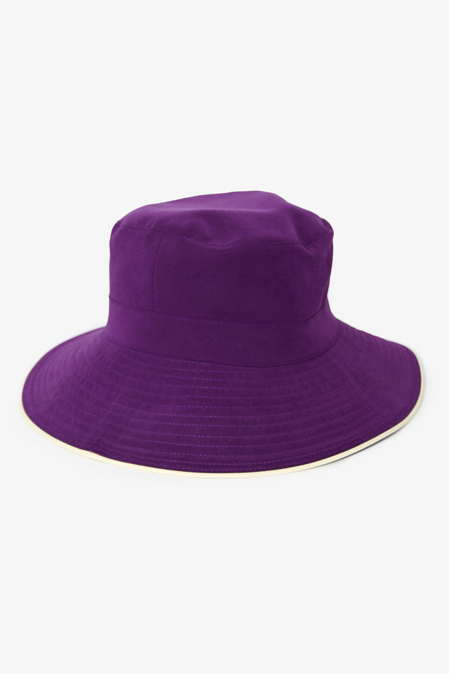 Hermes Purple Suede Leather Brim Hat Size 57