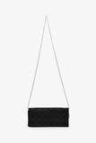 Christian Dior 2008 Black Satin Cannage Clutch On Chain
