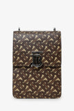 Burberry Brown TB Monogram Print E-Canvas Robin Bag