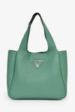 Prada Teal Leather 'Dynamique' Medium Tote Bag