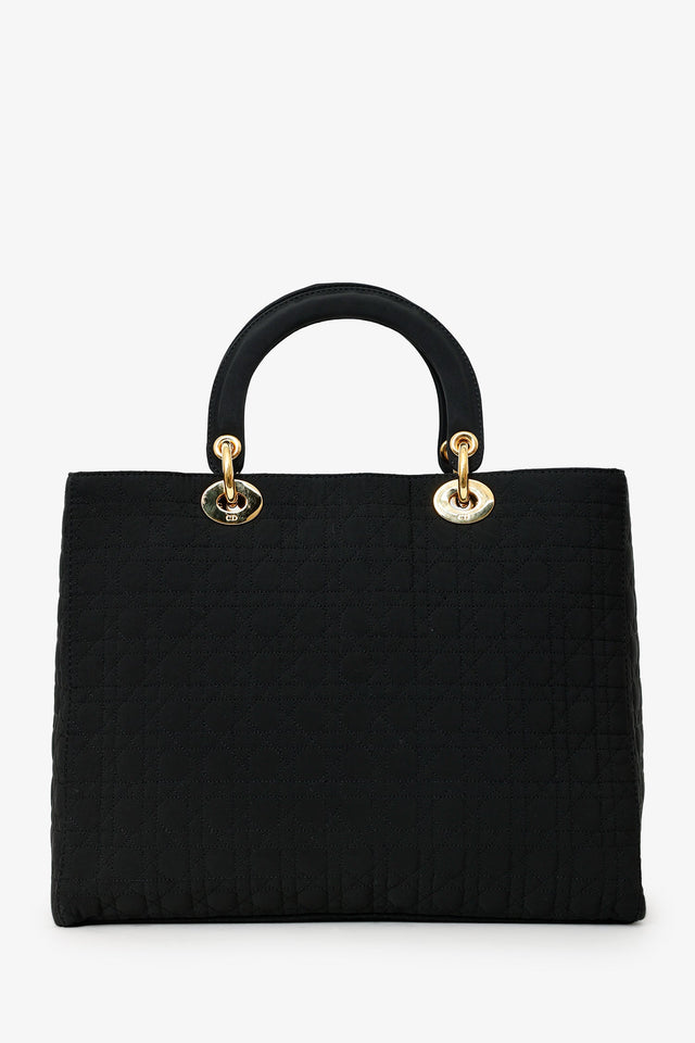 Christian Dior 1999 Nylon Cannage Large Lady Dior Bag
