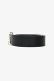 Burberry Black/Brown Reversible Leather Silver Tone 'TB' Buckle Belt Size 34/85