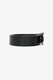 Burberry Black/Brown Reversible Leather Silver Tone 'TB' Buckle Belt Size 34/85