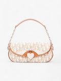 Christian Dior Romantic Shoulder Bag Beige / Pink Canvas