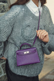 Hermes 2021 Violet/Blue Marine Mysore Chevre Leather Mini Kelly PHW With Strap
