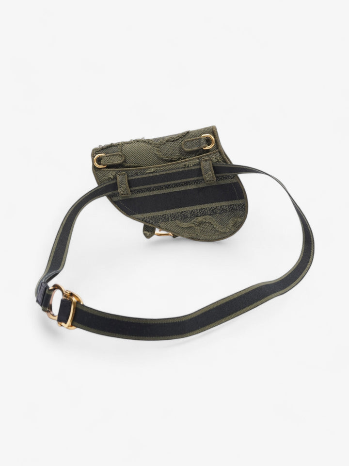 Christian Dior Saddle Belt Bag Green Camouflage Canvas