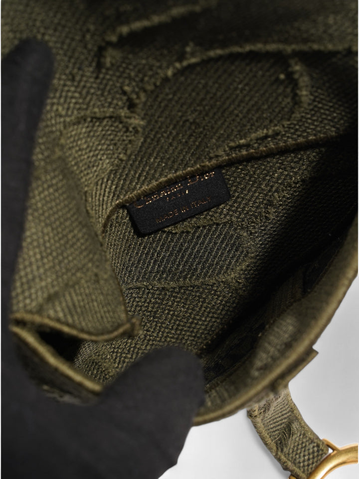Christian Dior Saddle Belt Bag Green Camouflage Canvas
