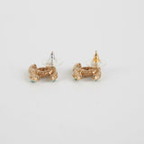 Chanel Coco Logo Green Pearl Rhinestone Earrings Costume Jewellery