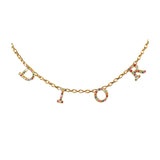 Christian Dior Multicolour Rhinestone Logo Necklace Costume Jewellery