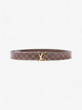 Louis Vuitton LV Iconic Belt Damier Ebene / Gold Coated Canvas 80cm / 32"