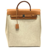 Hermes Backpack Leather/Toile GM beige With replacement bag Herbag add PM Women