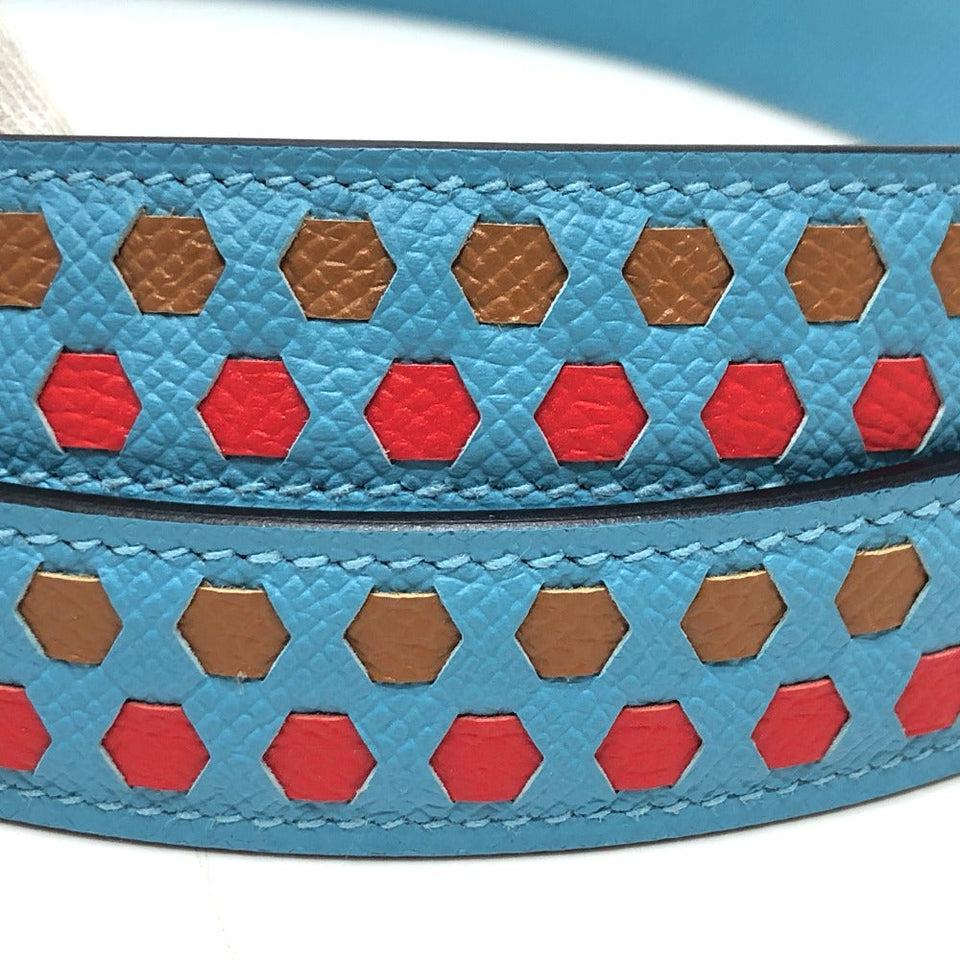 Hermes Shoulder strap Epsom blue bandouliere Women