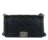 Chanel Boy Lattice Weave New Medium Leather Bag