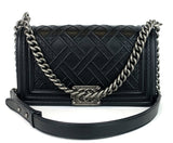 Chanel Boy Lattice Weave New Medium Leather Bag