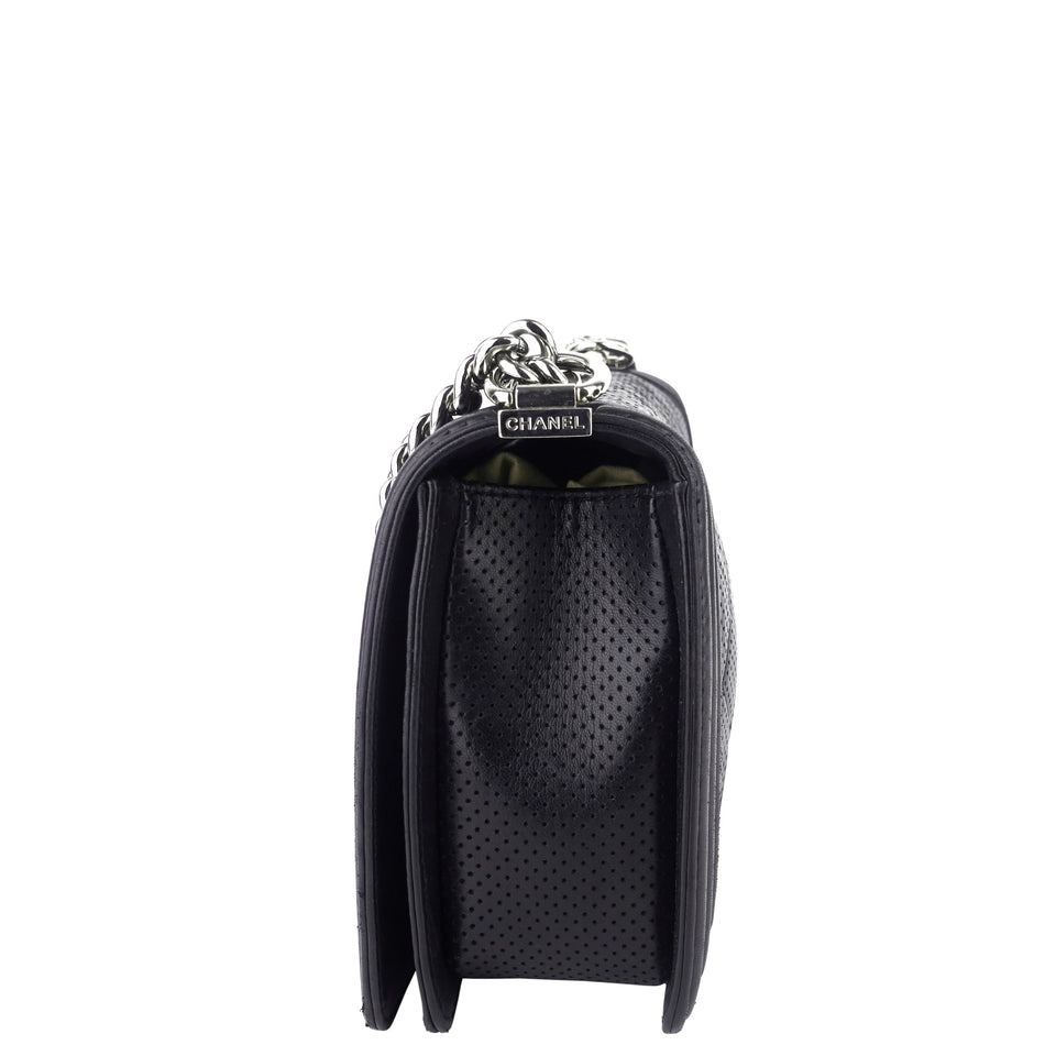 Chanel Perforated Lambskin Leather New Medium Boy Bag