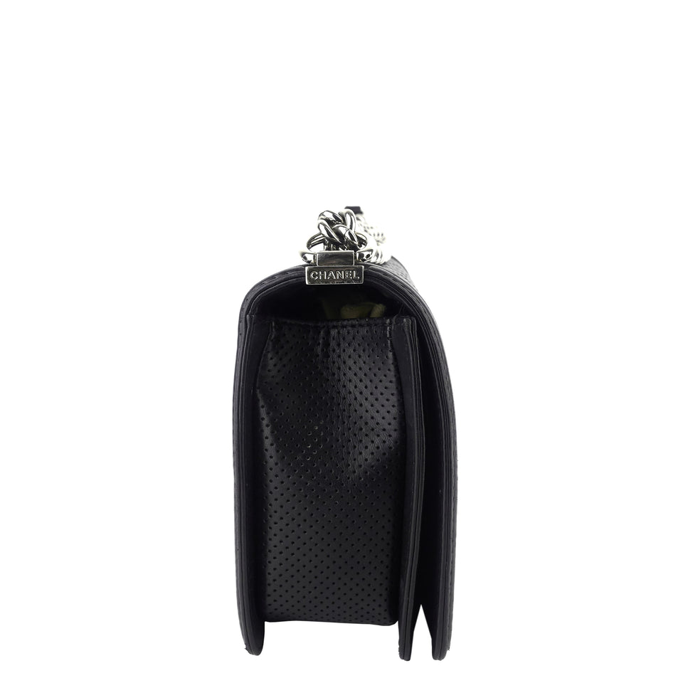 Chanel Perforated Lambskin Leather New Medium Boy Bag