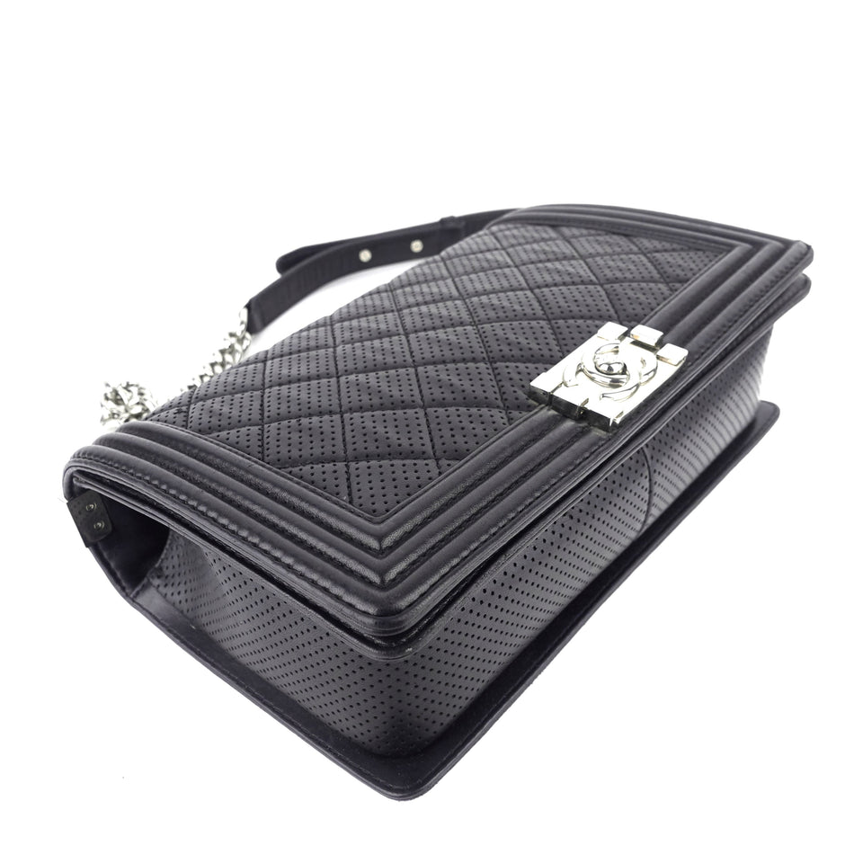 Chanel Perforated Lambskin Leather New Medium Boy Bag
