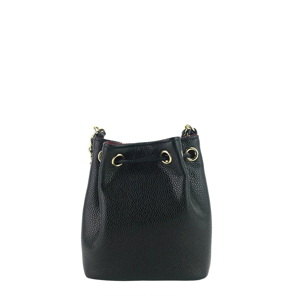Chanel Mini CC Bucket Pocket Caviar Leather Bag