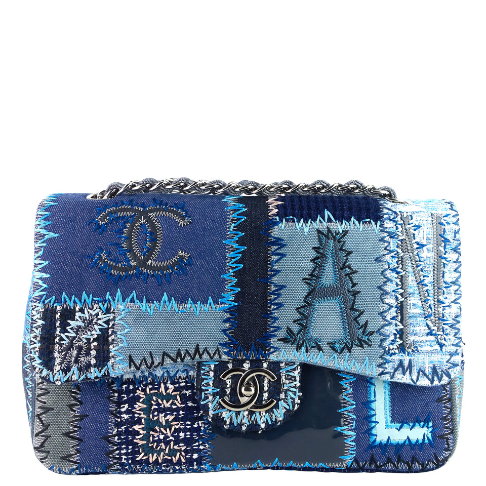 Chanel Denim Patchwork Limited Edition Jumbo Flap Bag
